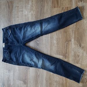 Driftwood braided dark high-rise skinny jeans 30